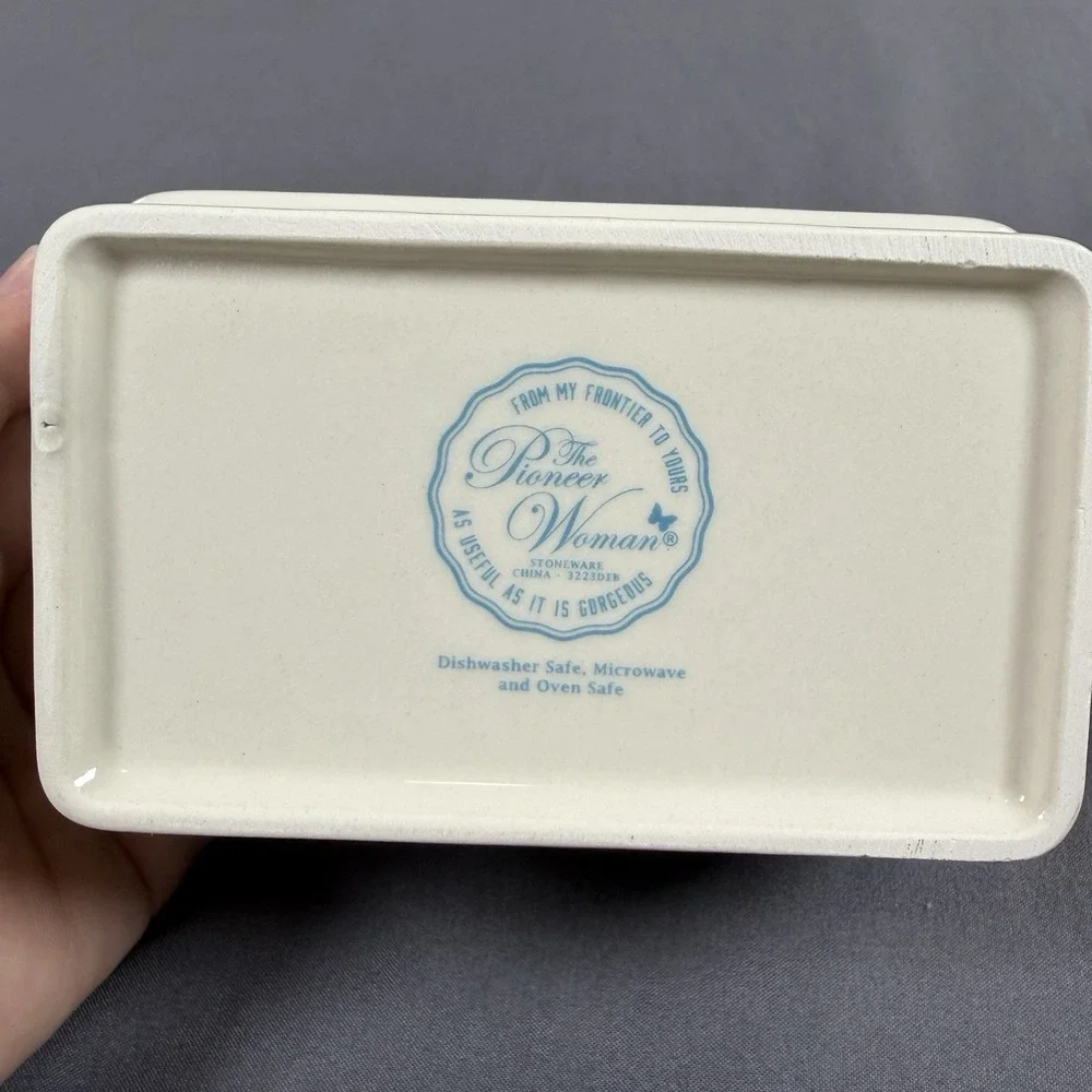 Pioneer Woman Mazie Blue Bird Mini Stoneware Loaf Pan Baking Country Kitchen
